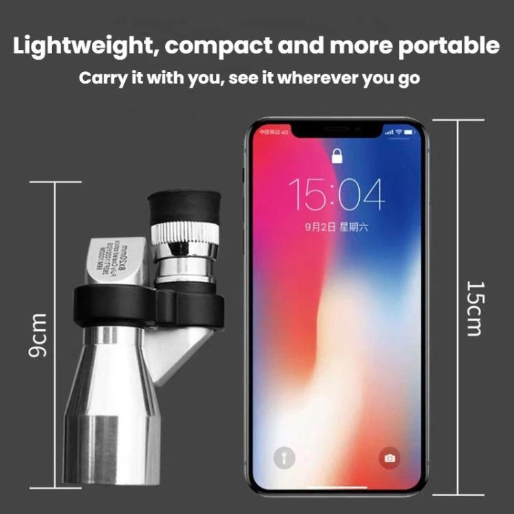 8x HD Low-Light Night Vision Mini Monocular Portable Metal Compact Angled Monocular