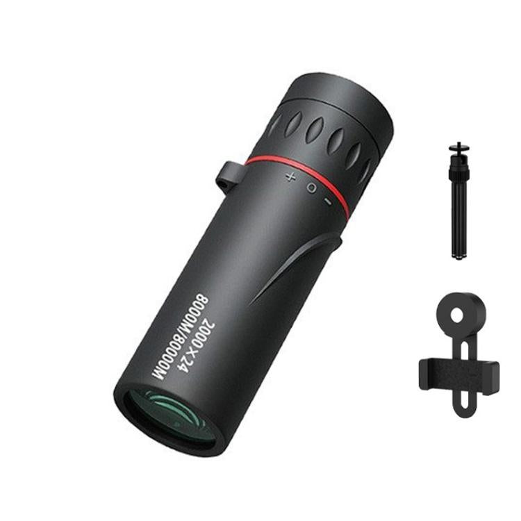 8x HD Outdoor Monocular Portable Low-Light Night Vision Phone Monocular — With Phone Holder