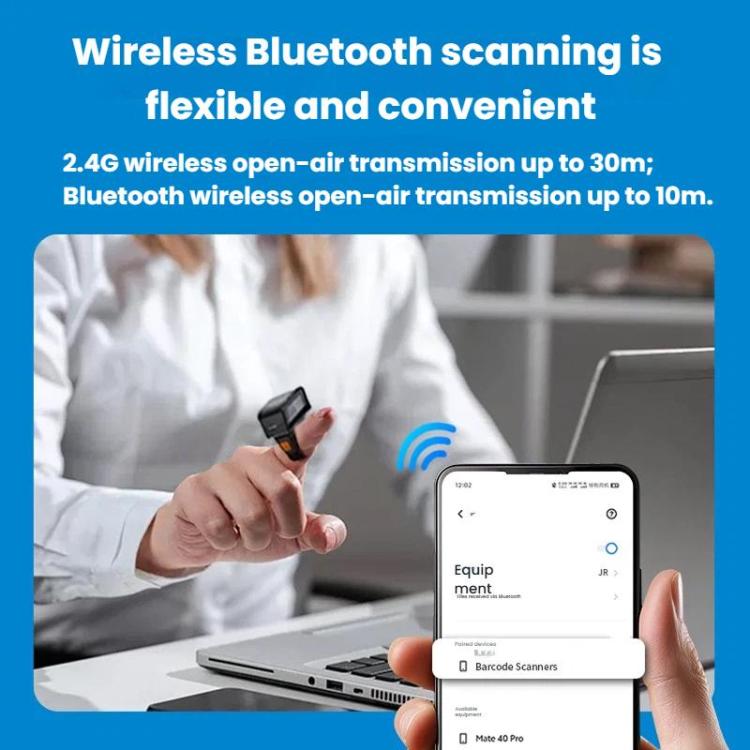 2D Ring Bluetooth Scanner Mini Wireless Barcode Scanner For Warehouse Logistics — view 8
