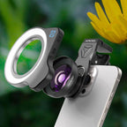 APEXEL HB100 Ultra Macro Lens & FL26 Fill Light Combo for Smartphones Close-Up Photography Kit