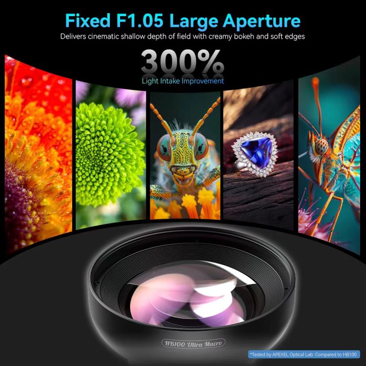 APEXEL HB100 Ultra Macro Lens & FL26 Fill Light Combo for Smartphones Close-Up Photography Kit