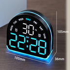 LED Ambient Light Electronic Clock Multifunctional Alarm Clock Home Lighting Table Clock — view 15