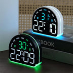 LED Ambient Light Electronic Clock Multifunctional Alarm Clock Home Lighting Table Clock — view 17