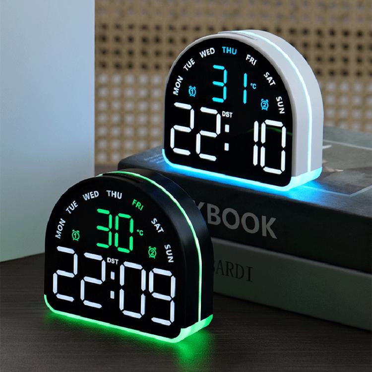 LED Ambient Light Electronic Clock Multifunctional Alarm Clock Home Lighting Table Clock — view 17
