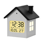 House-Shaped LCD Alarm Clock Multifunctional Children Clock Bedside Clock With Night Light