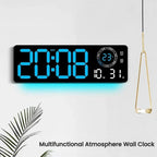Night Glow Living Room Wall Clock Simple LED Digital Clock — Red