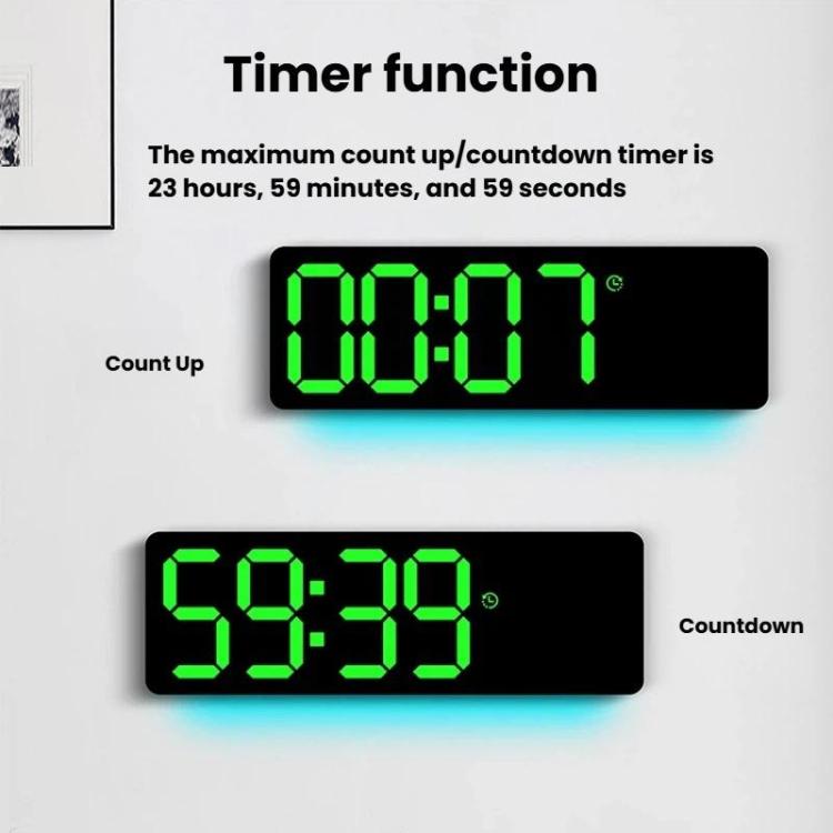 Night Glow Living Room Wall Clock Simple LED Digital Clock — view 7