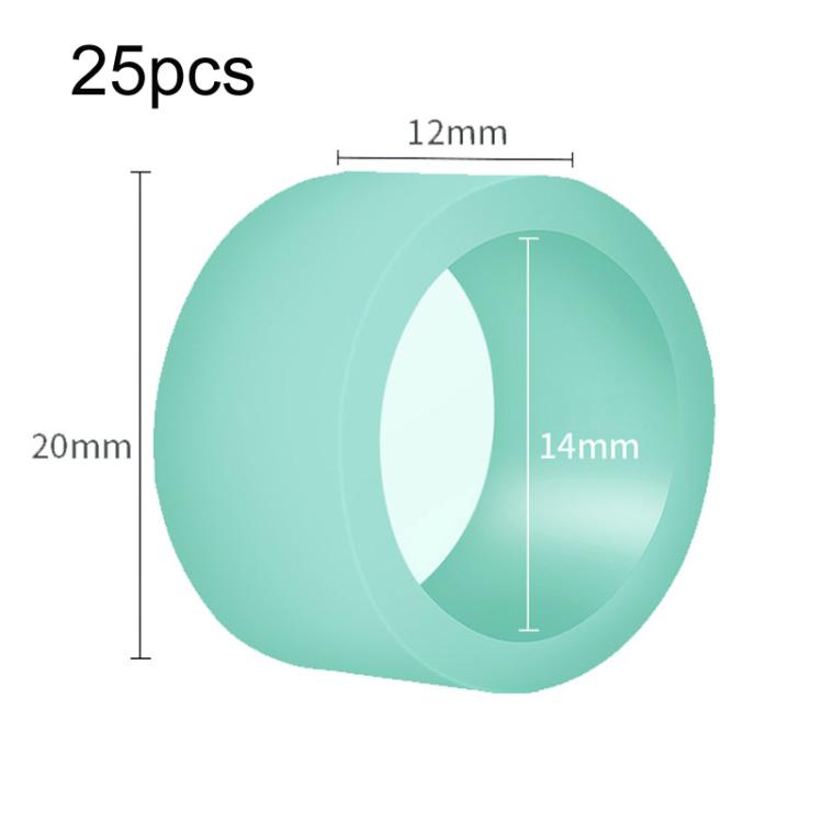 Silicone Fishing Rod Stop Anti-Slip Ring Fishing Rod Rubber Ring — 20pcs Large Black