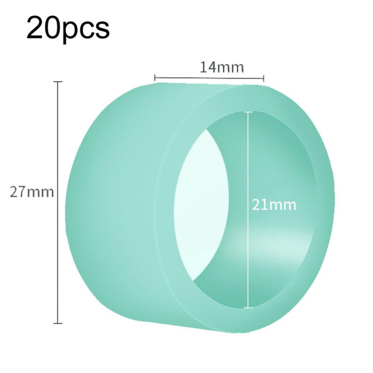 Silicone Fishing Rod Stop Anti-Slip Ring Fishing Rod Rubber Ring — 25pcs Medium Fluorescent