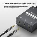 3.5mm Audio Switcher Selector Dual 3.5mm AUX Inputs To Single Output With Independent Volume Control — 3.5mm AUX Inputs To 1 Output