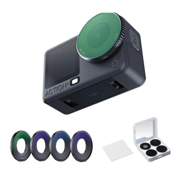 For DJI Osmo Action 6 Camera 4-In-1 Filter Kit CPL/ND8/ND16/ND32 Lens Filters