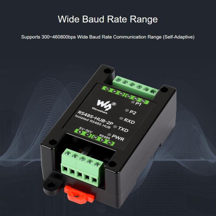 Industrial Isolated 2CH Hub Rail Wide Baud Rate Repeater