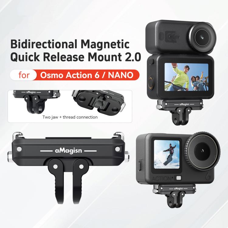 For DJI Osmo Action 6/Nano aMagisn Bidirectional Magnetic Quick Release Adapter 2.0
