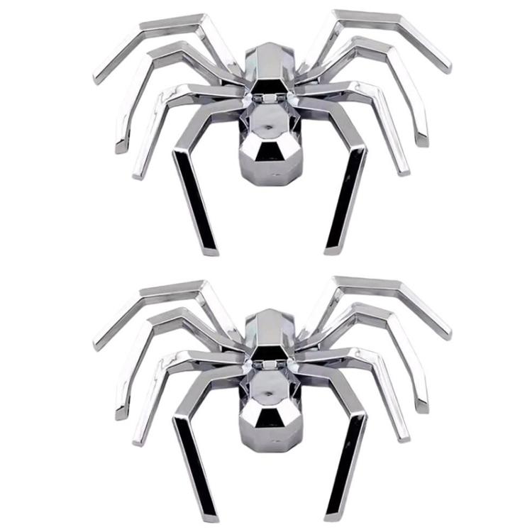 2pcs General Car Metallic Spider Emblem 3D Car Decorative Sticker