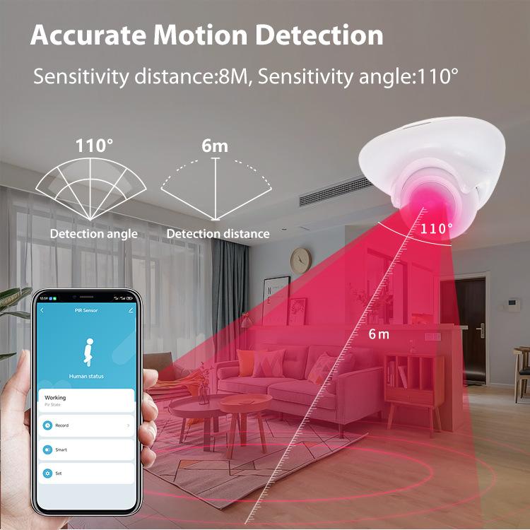 Matter Thread USB-C Power PIR Motion Sensor Smart Home System Compatible With Tuya App Remote Control