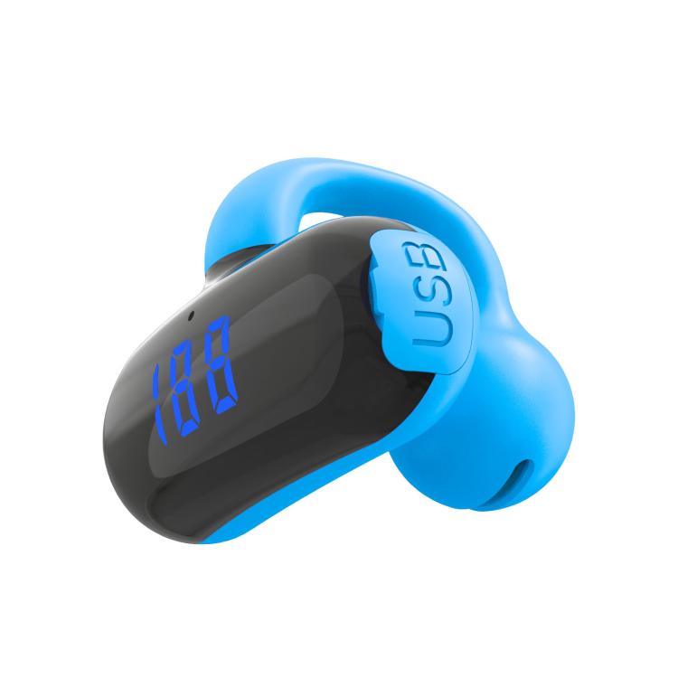 Clip-on Bluetooth Headphones Digital Display Air Conductive Technology — Black