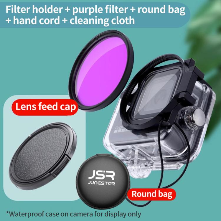 For GoPro HERO13/12/11/10/9/8 Black Action Camera — JSR Red Diving Filter With Adapter Ring