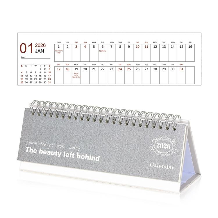 2026 Mini Desk Calendar January - December English Monthly Planner Small Aesthetic Office Calendar — Red
