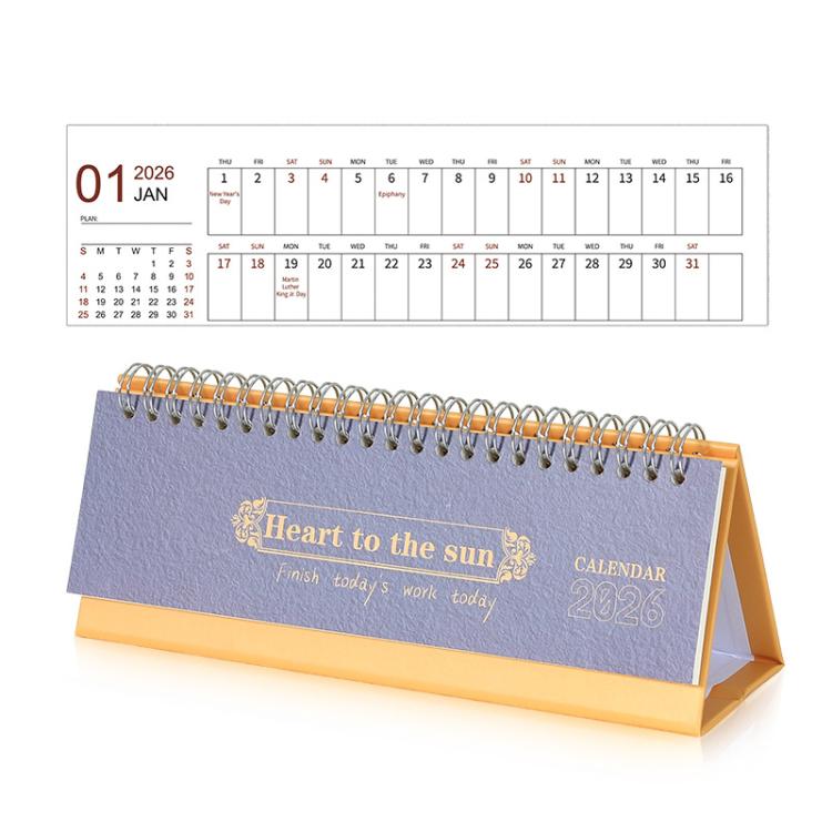 2026 Mini Desk Calendar January - December English Monthly Planner Small Aesthetic Office Calendar — Gray White