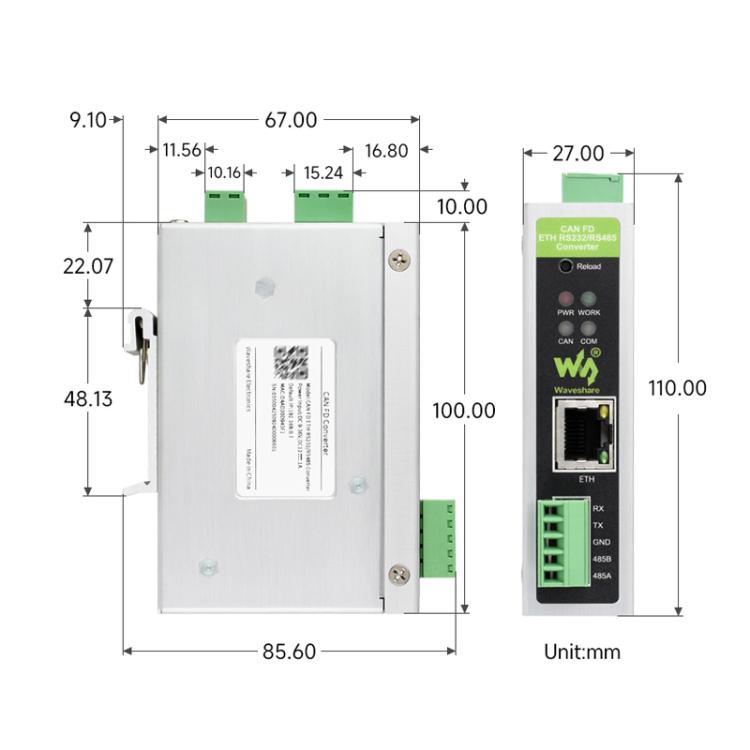CAN FD Protocol Converter Bidirectional Data Communication, Supports 5 Data Conversion Modes And CAN 2.0A/2.0B Protocols
