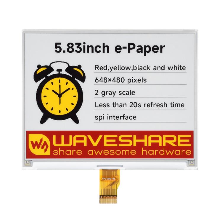 WAVESHARE 5.83 Inch E-Paper 4 Color E-Ink Display Module