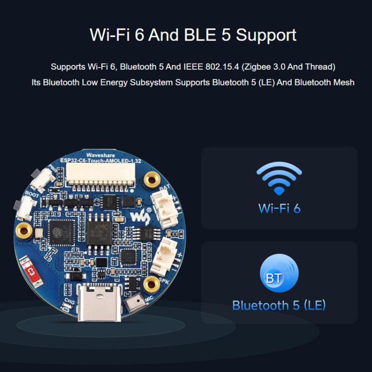 1.32 Inch AMOLED Round Touch Display Development Board