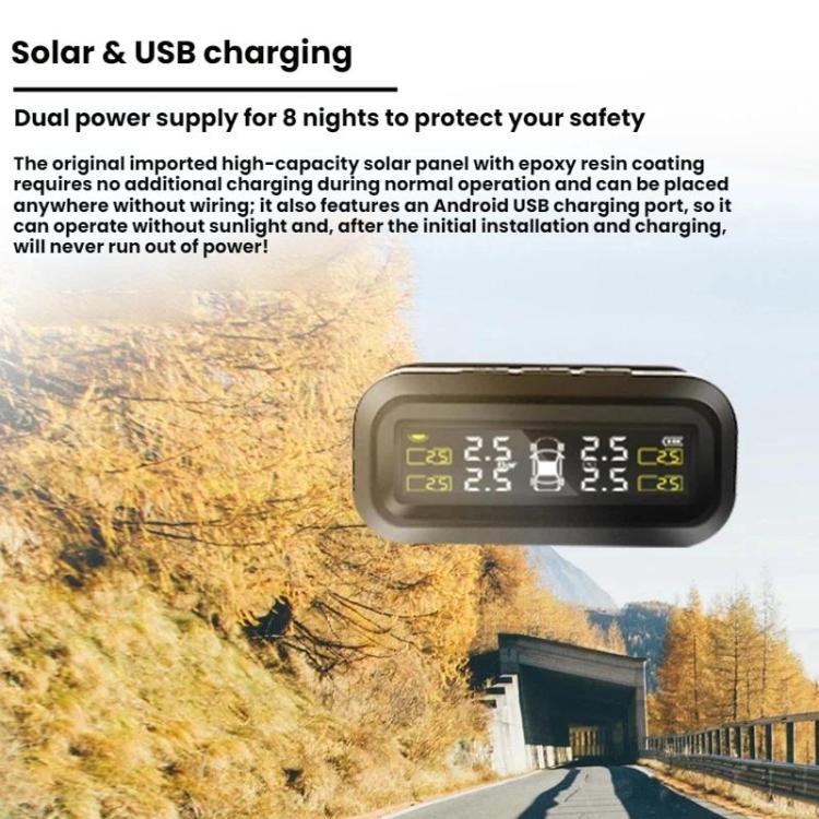 Solar-Powered Wireless Car Tire Pressure Monitor