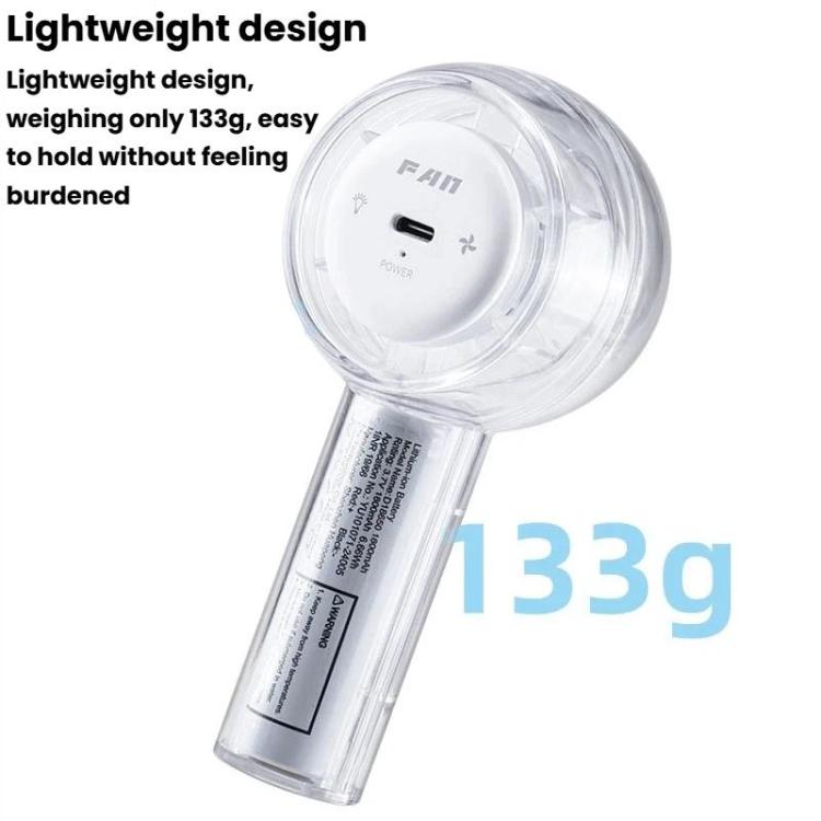 Mini Turbo Convenient USB Dazzling Colorful Light Handheld Fan — view 12