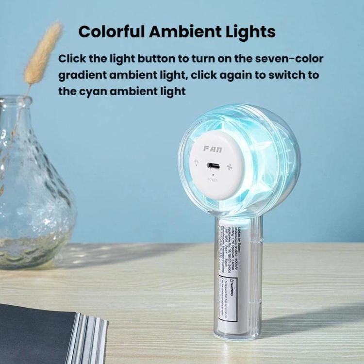 Mini Turbo Convenient USB Dazzling Colorful Light Handheld Fan — view 4