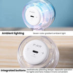 Mini Turbo Convenient USB Dazzling Colorful Light Handheld Fan — view 10