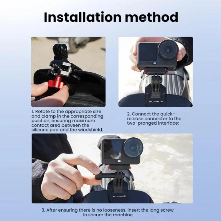 Flymile Camera Motorcycle Windshield Bracket Mounting Clip
