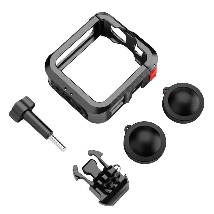 For GoPro MAX2 Aluminum Alloy Cage Kit Protective Frame With Dual Cold Shoe Mounts