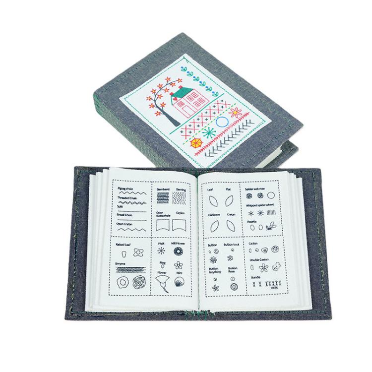 DIY Embroidery Stitch Book with 10 Pages for Hand Sewing and Linen Craft Enthusiasts