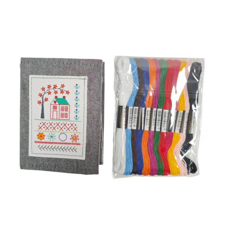 DIY Embroidery Stitch Book with 10 Pages for Hand Sewing and Linen Craft Enthusiasts — Only Book