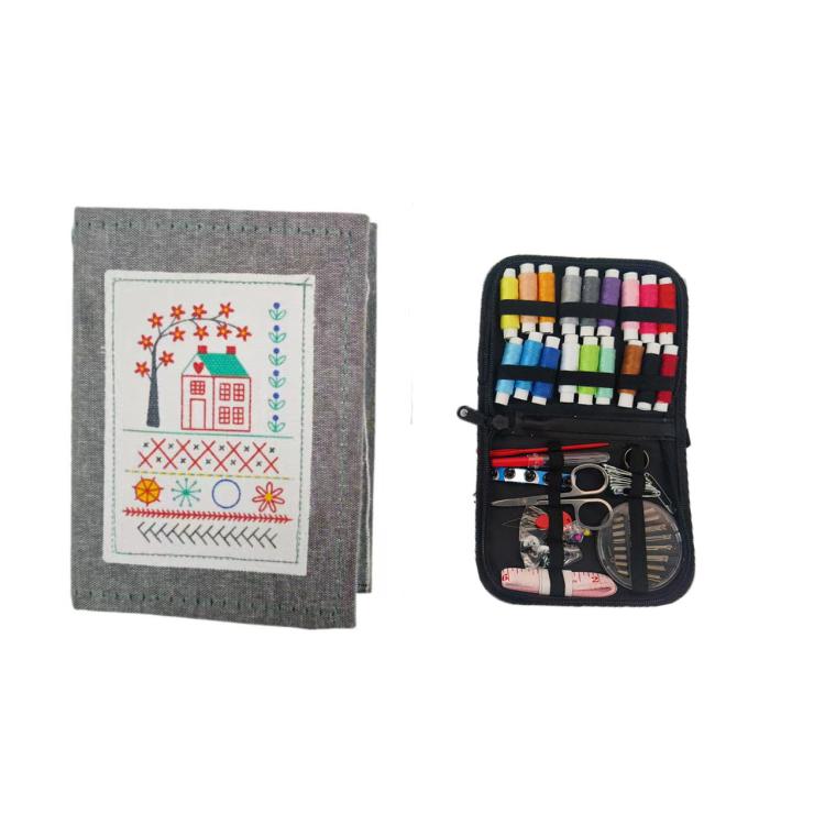 DIY Embroidery Stitch Book with 10 Pages for Hand Sewing and Linen Craft Enthusiasts — Needle and Thread Combo