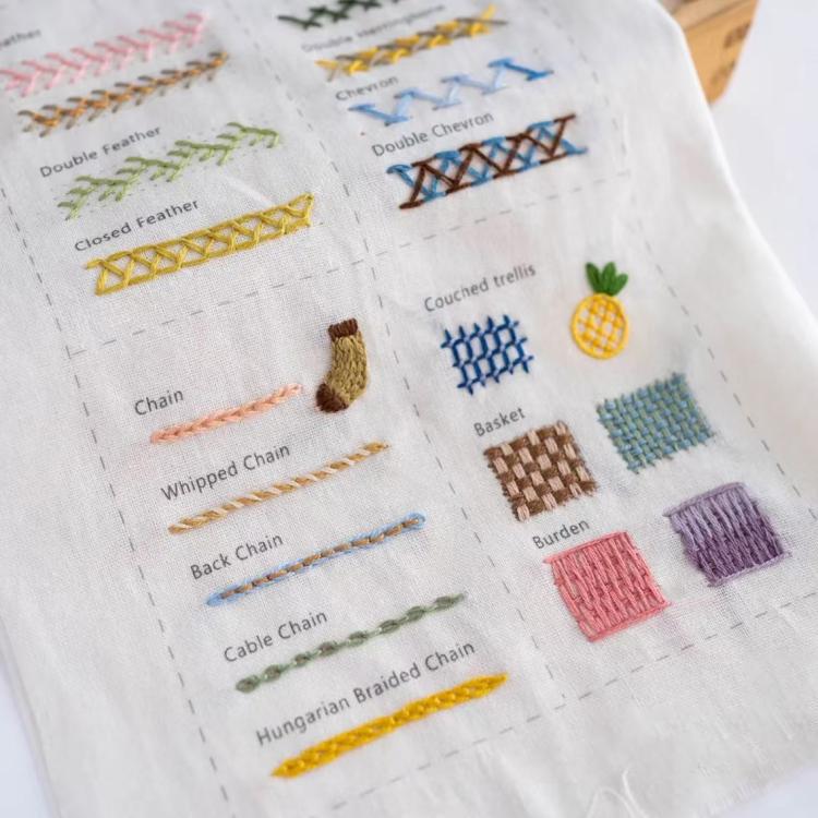 DIY Embroidery Stitch Book with 10 Pages for Hand Sewing and Linen Craft Enthusiasts — view 6