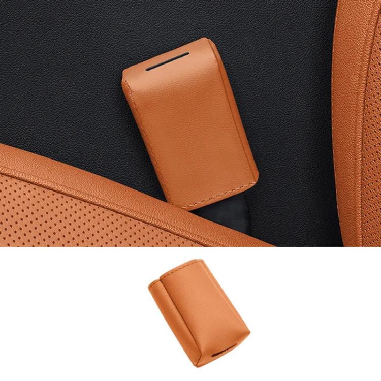 Universal Car Seat Belt Buckle Protector Leather Seat Belt Fastener Cover — Grey