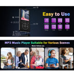 2.4 inch Colorful Screen MP3 Music Player With Bluetooth 5.0 Speaker