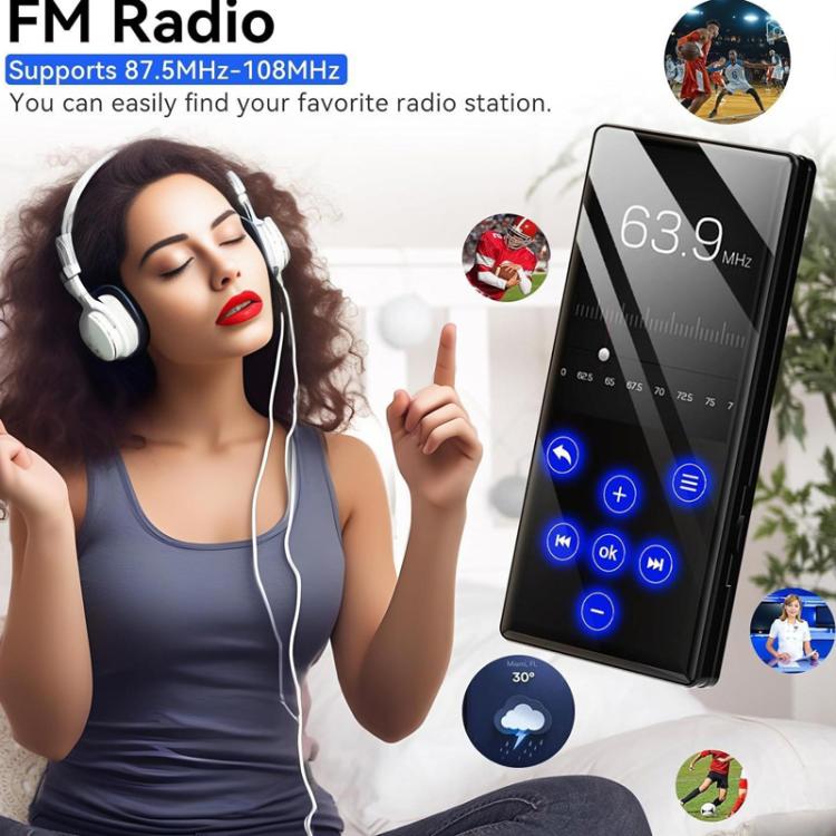 Bluetooth MP3 / MP4 Player With External Speaker Radio Music E-book Player