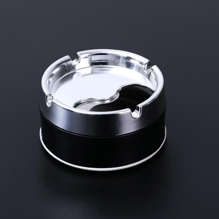 Rotating Sealed Ashtray with Lid Windproof Electroplated Finish Desktop Ashtray — Blue