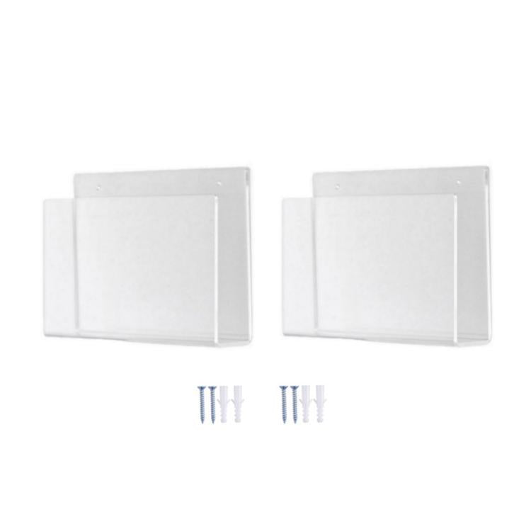 Acrylic Magazine & Book Wall-Mounted Rack For Living Room Office — Single