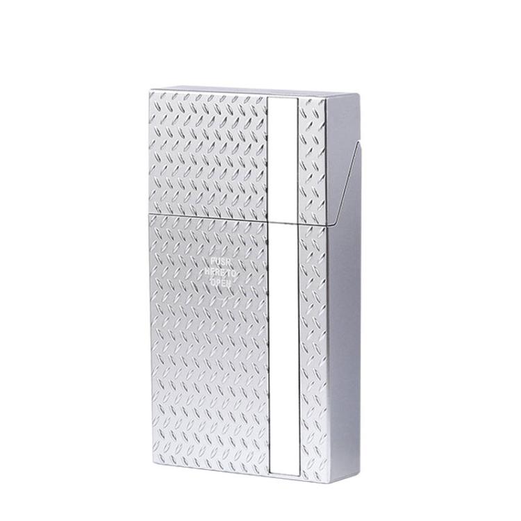 Elegant Vertical Stripe Cigarette Case 20-Count Moisture-Proof Slim Cigarette Holder — Purple