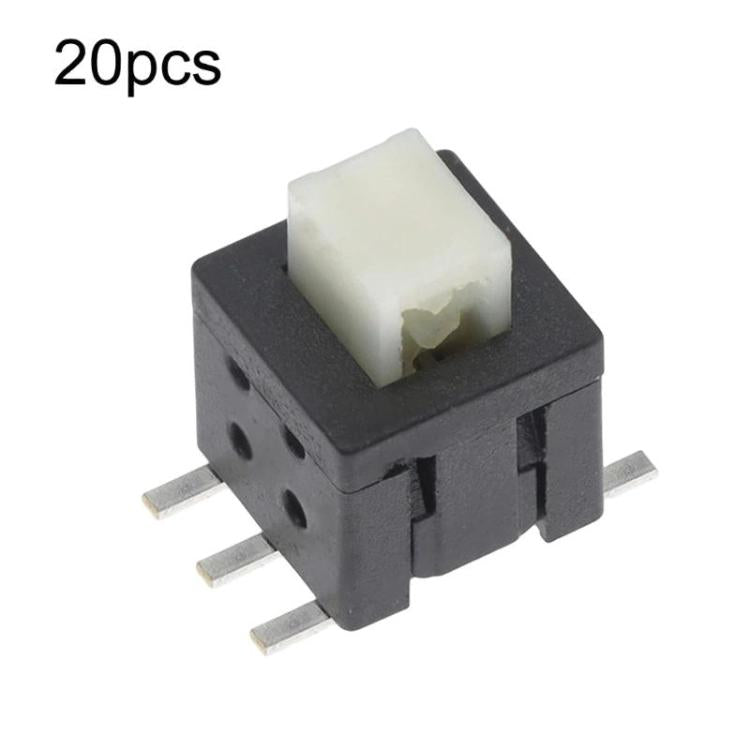 20pcs 5.8 X 5.8mm Tactile Switch Flat Head Dual-Row 6-Pin Power Button — Latching