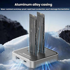 Blueendless SD09 Dual-Bay M.2 Dual-Protocol Drive Enclosure NVMe/SATA SSD Case — view 10