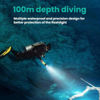 80m Waterproof Diving Flashlight Amphibious LED Light for Outdoor and Underwater Use — view 4