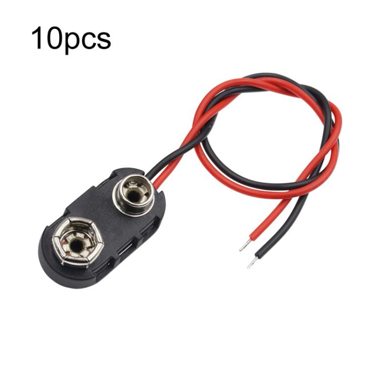 10pcs 9V Battery Clip With Wires Battery Holder Case