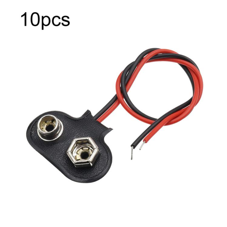 10pcs 9V Battery Clip With Wires Battery Holder Case — Type I