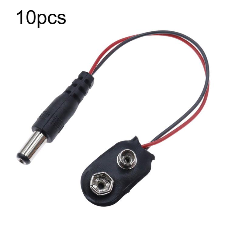 10pcs 9V Battery Clip With Wires Battery Holder Case — Type T
