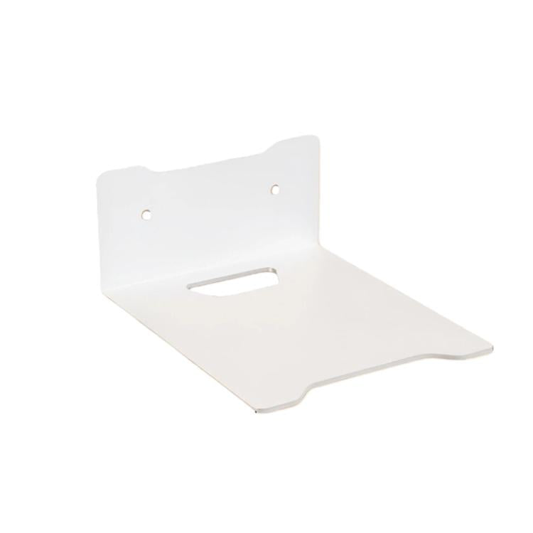 No Drill Wall Mount Shelf Carbon Steel Organizer for Projector, Camera, Router, TV Set-Top Box with Cable Hole Design — Small White