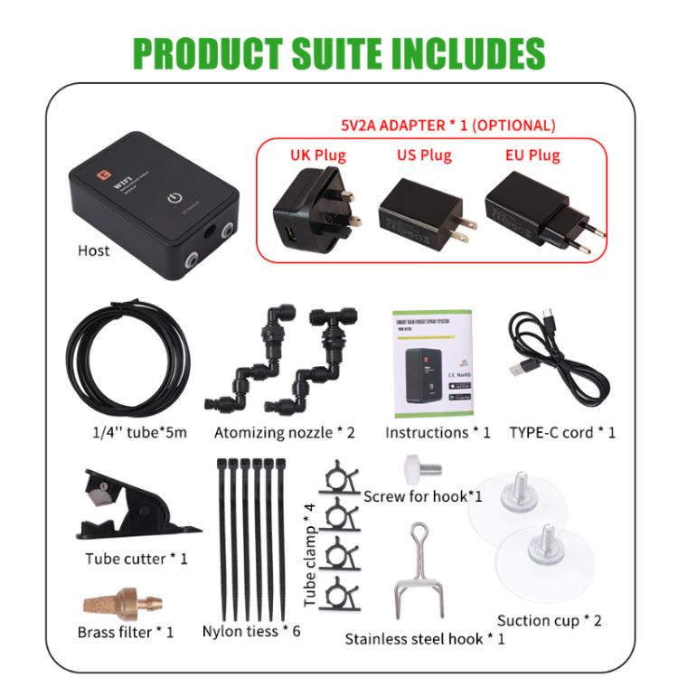 WiFi Misting System For Rainforest Vivariums Smart Timer Control Via Tuya App Low Noise Spray Kit — view 11